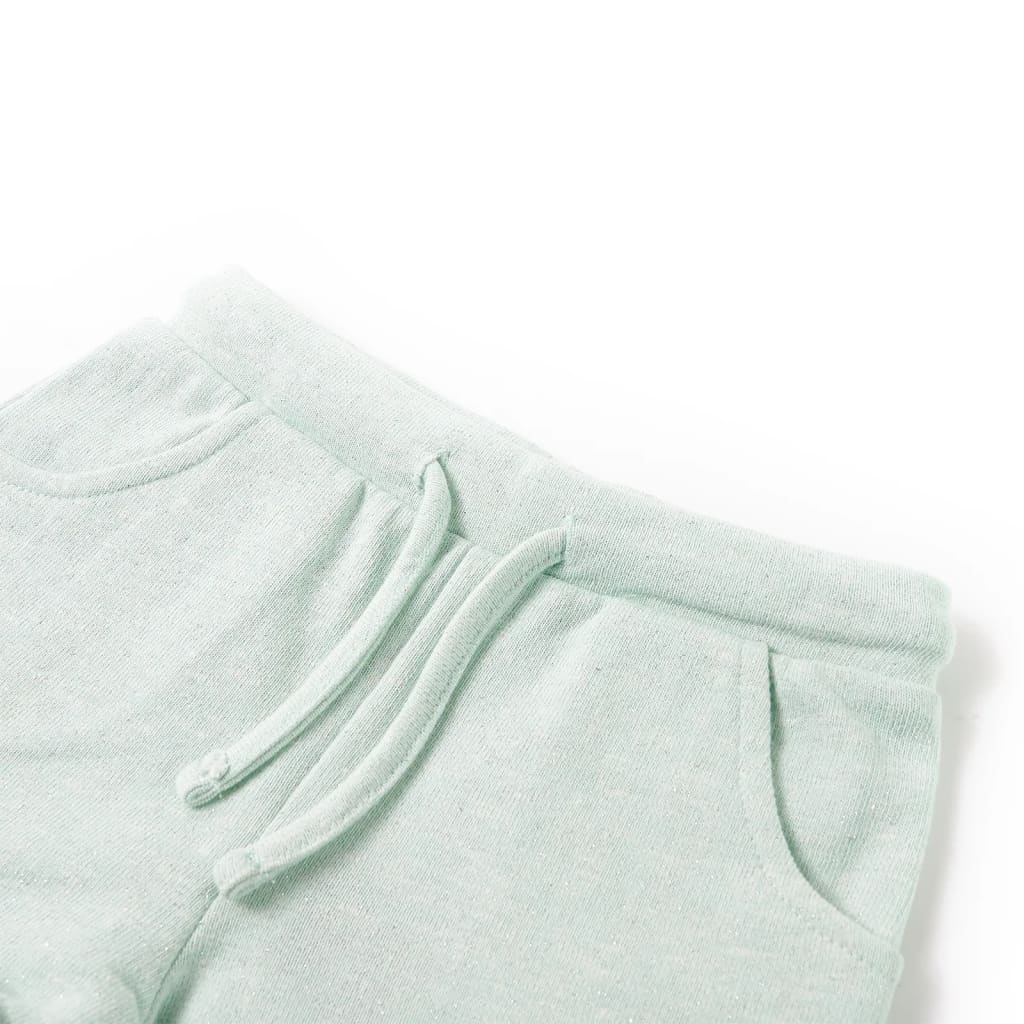 Children's shorts with drawstring, light mint green, 104