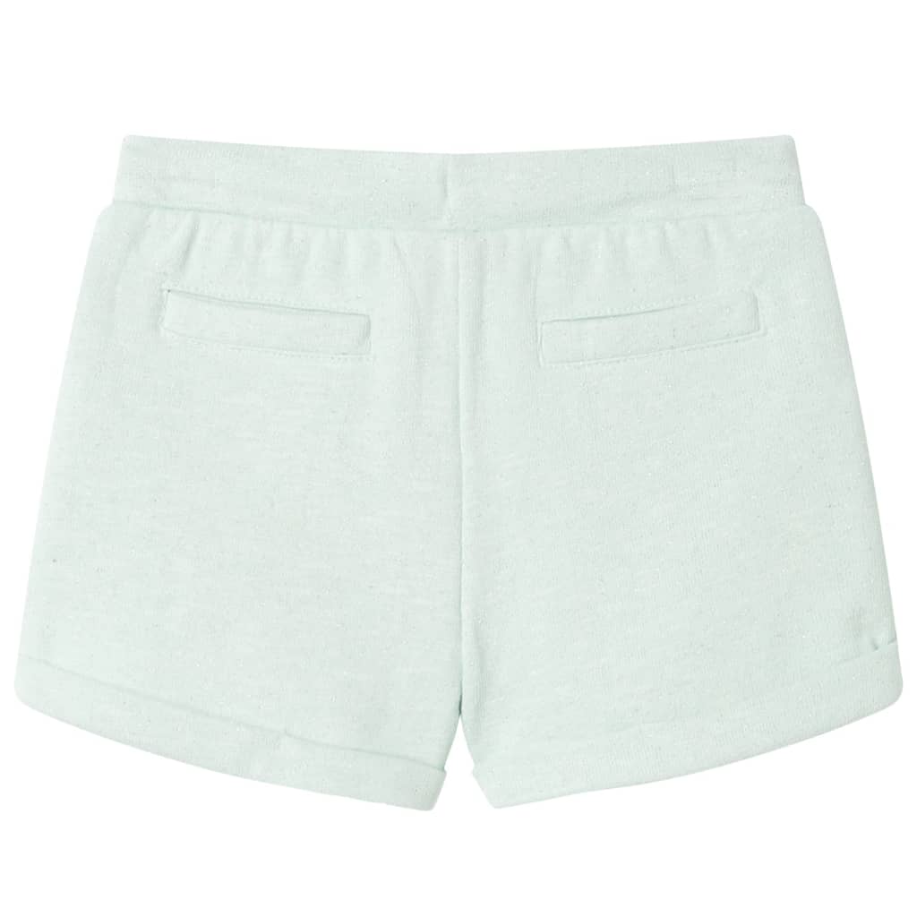 Children's shorts with drawstring, light mint green, 128