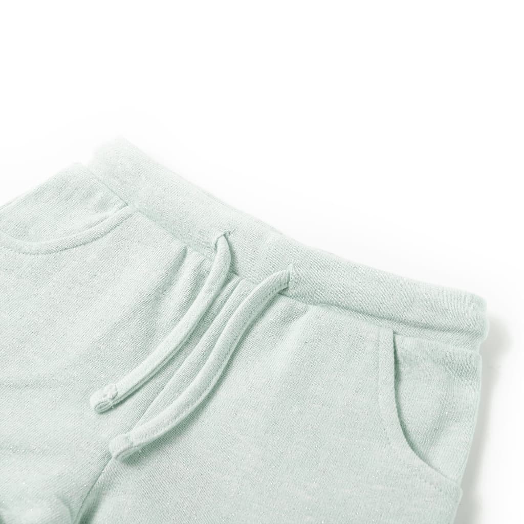 Children's shorts with drawstring, light mint green, 128