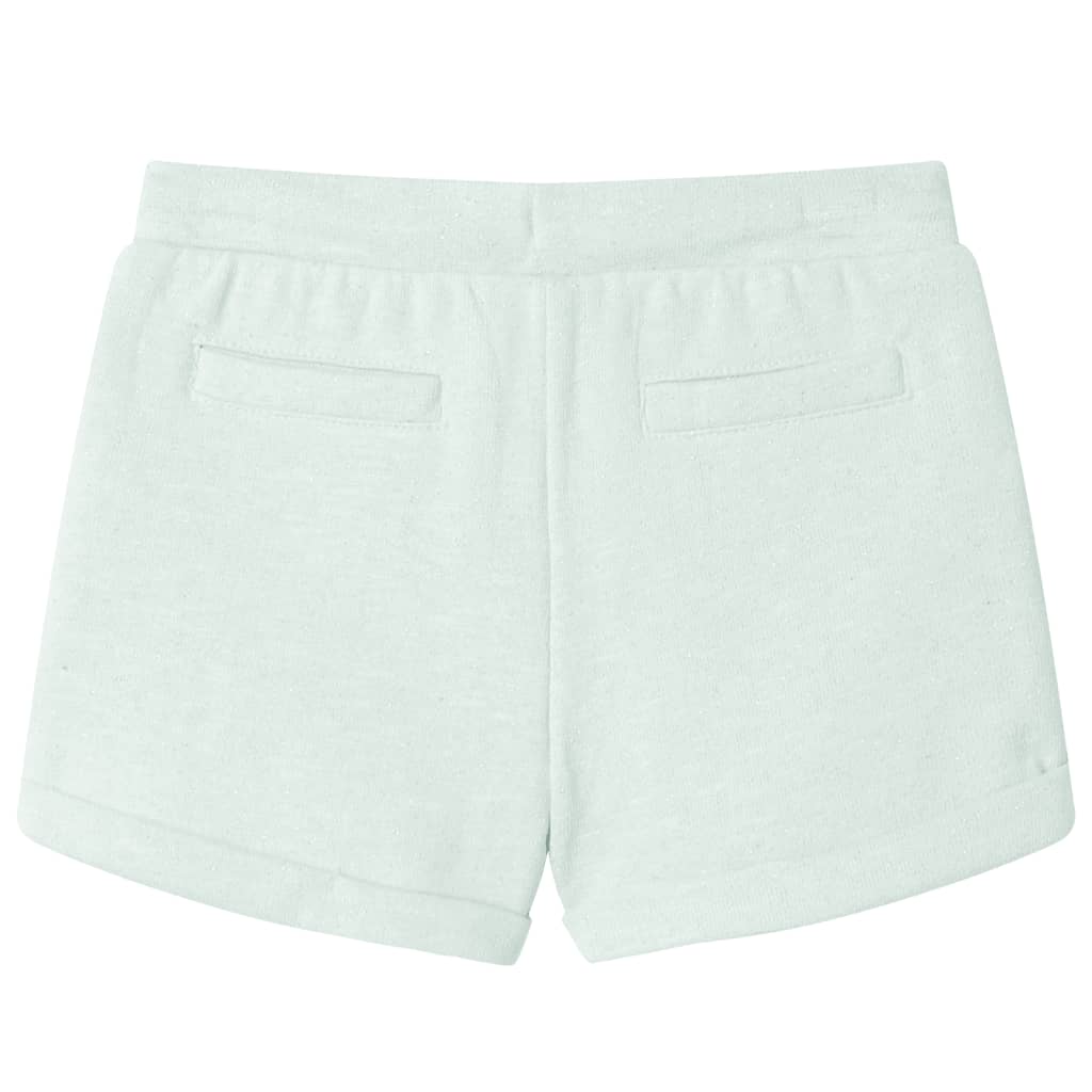 Children's shorts with drawstring, light mint green, 140