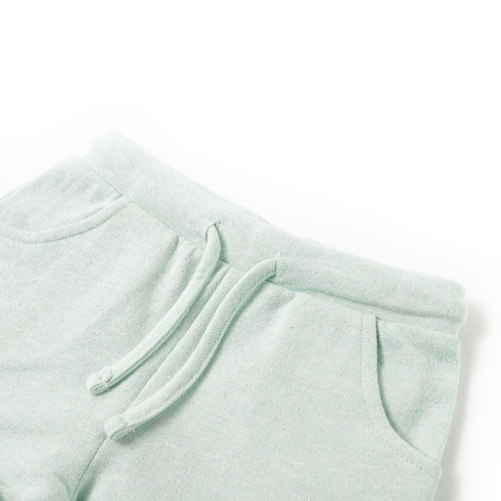 Children's shorts with drawstring, light mint green, 140