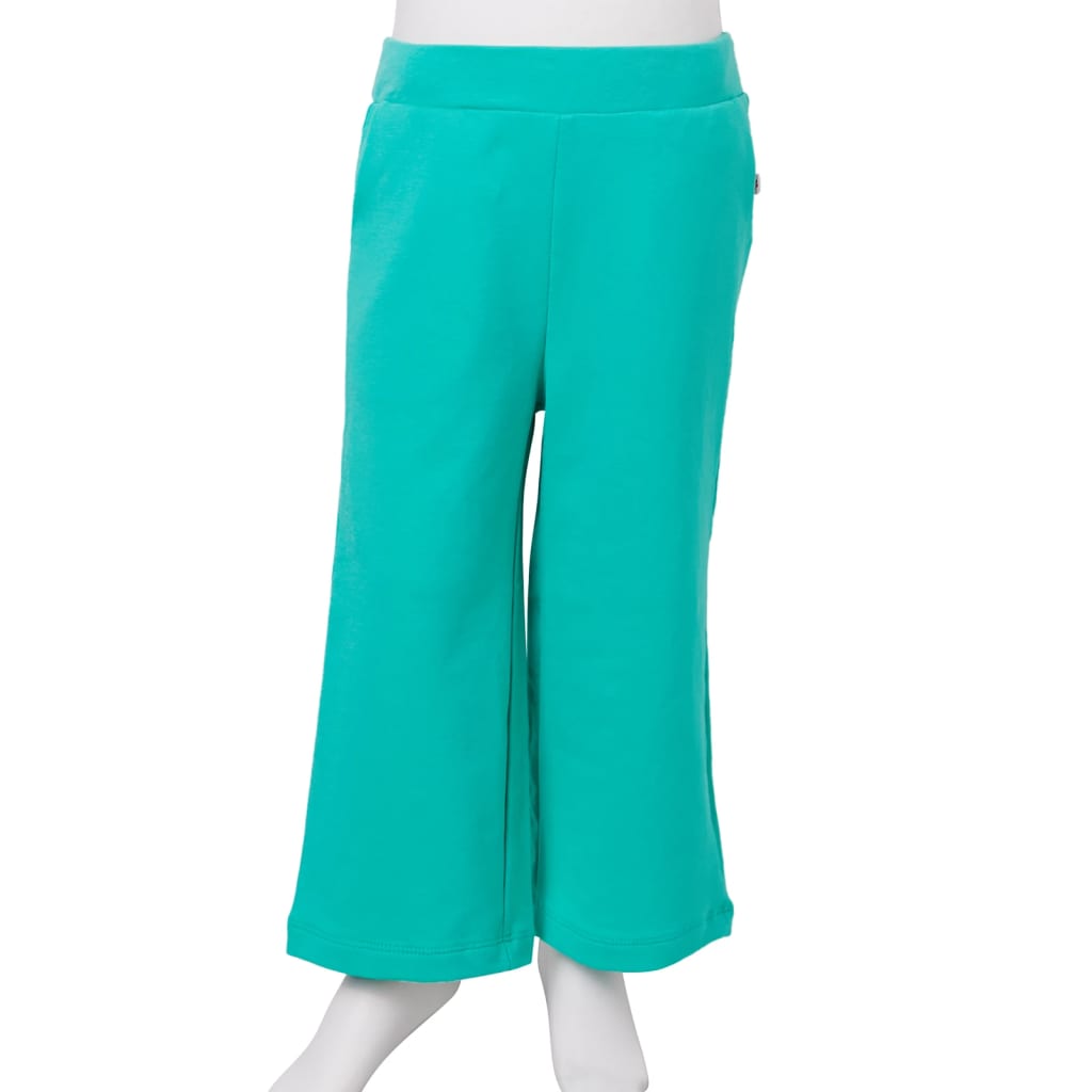 Children's trousers, wide legs, mint green, 92