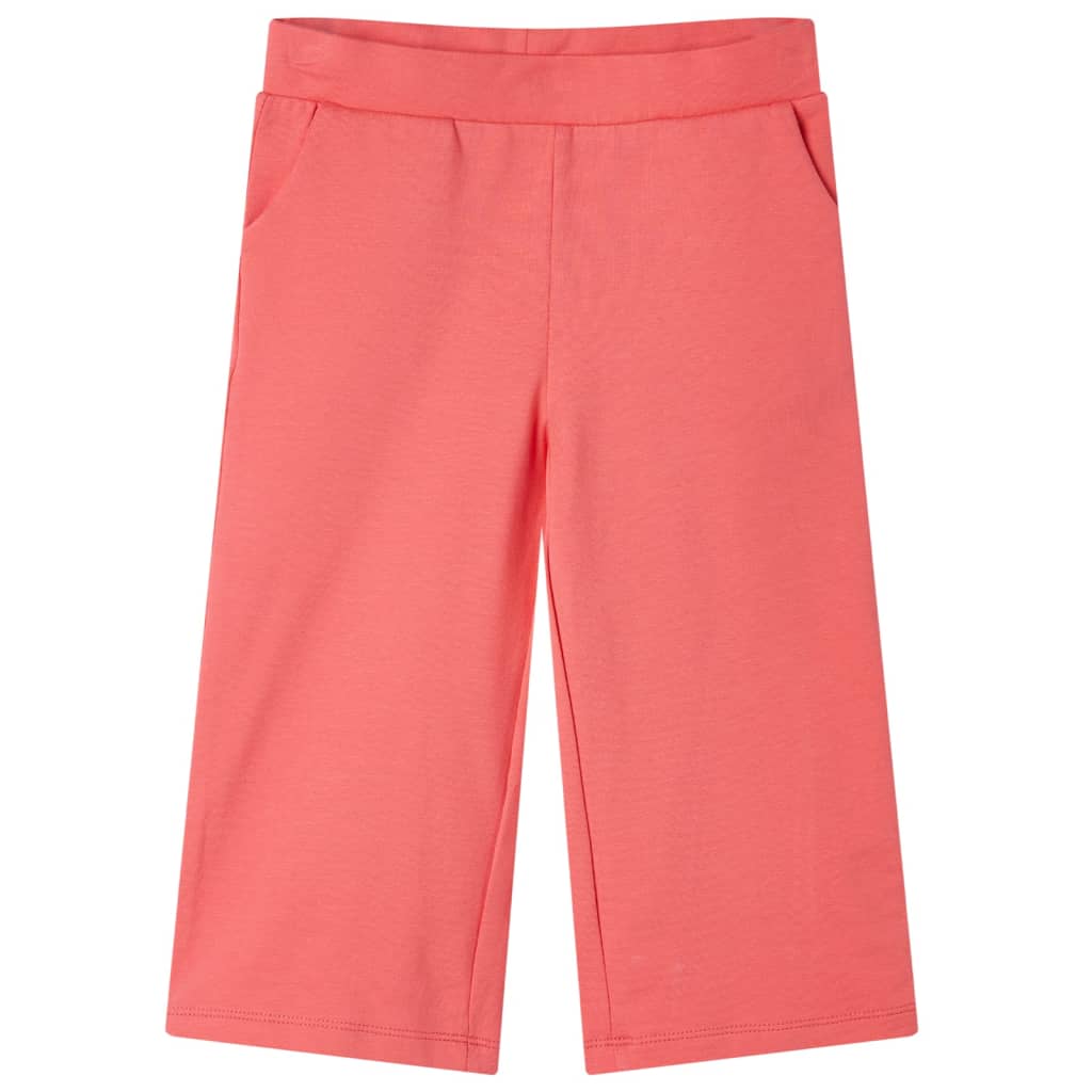 Children's trousers, wide legs, coral red, 116