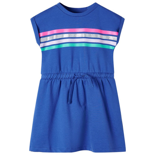 Children's dress with drawstring, cobalt blue, 92