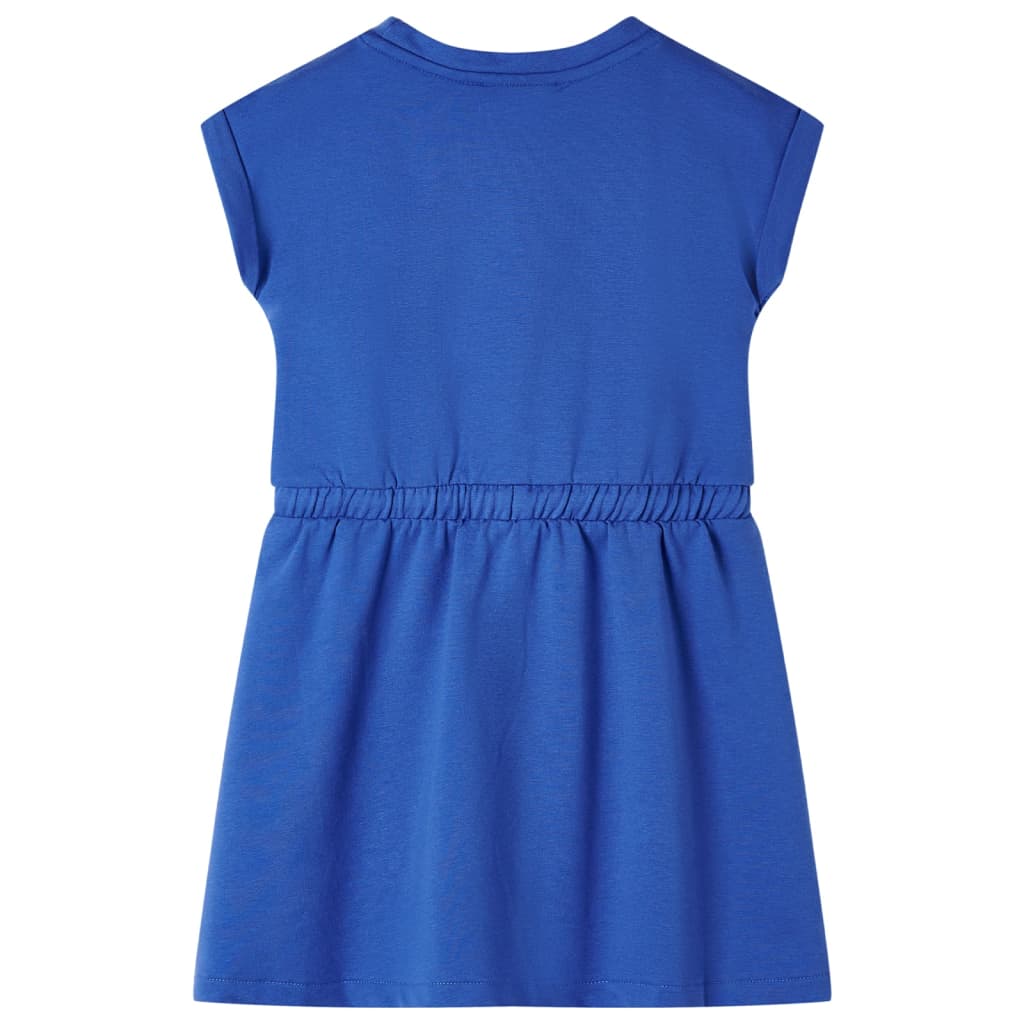 Children's dress with drawstring, cobalt blue, 116