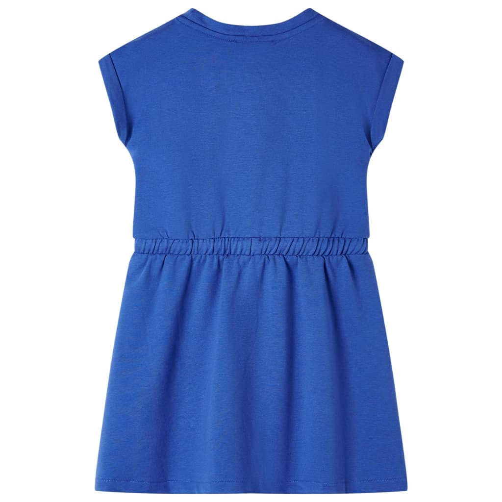 Children's dress with drawstring, cobalt blue, 128