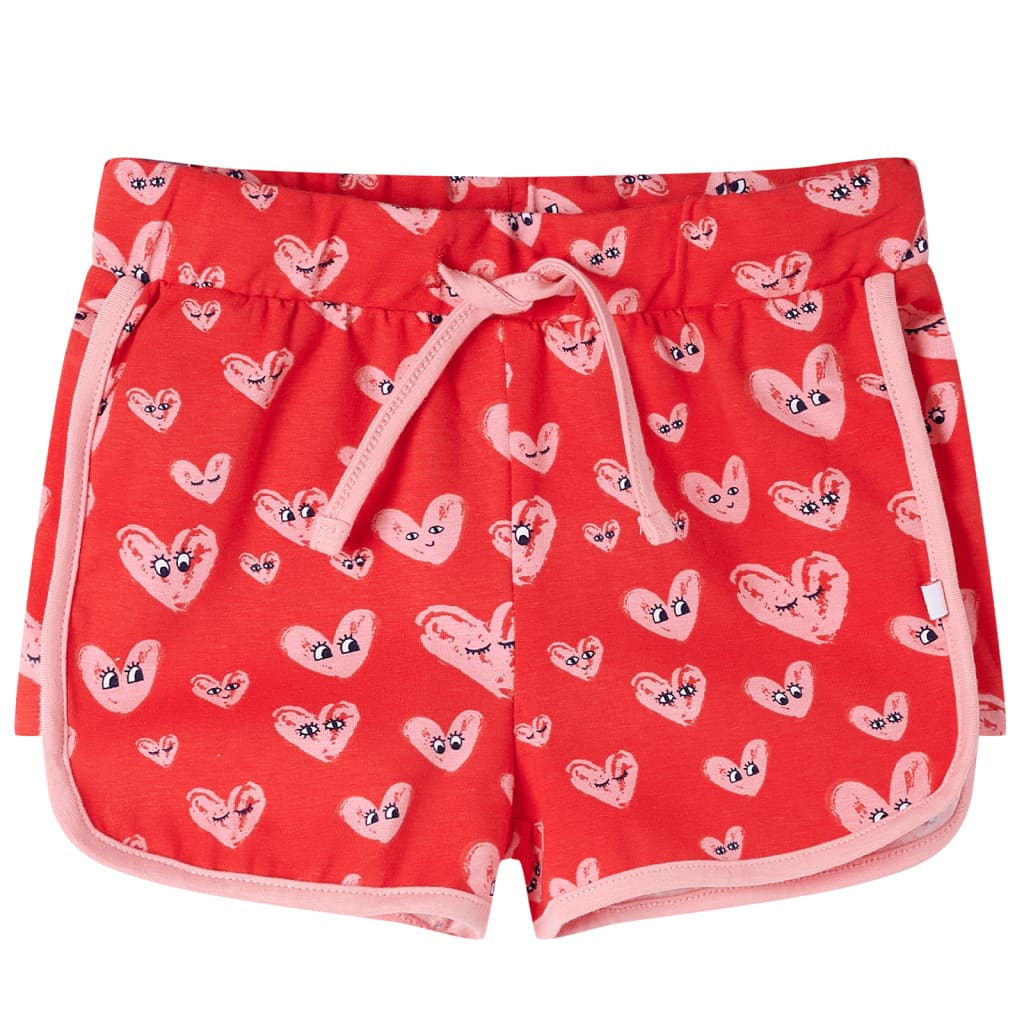 Children's shorts with drawstring, red, 104