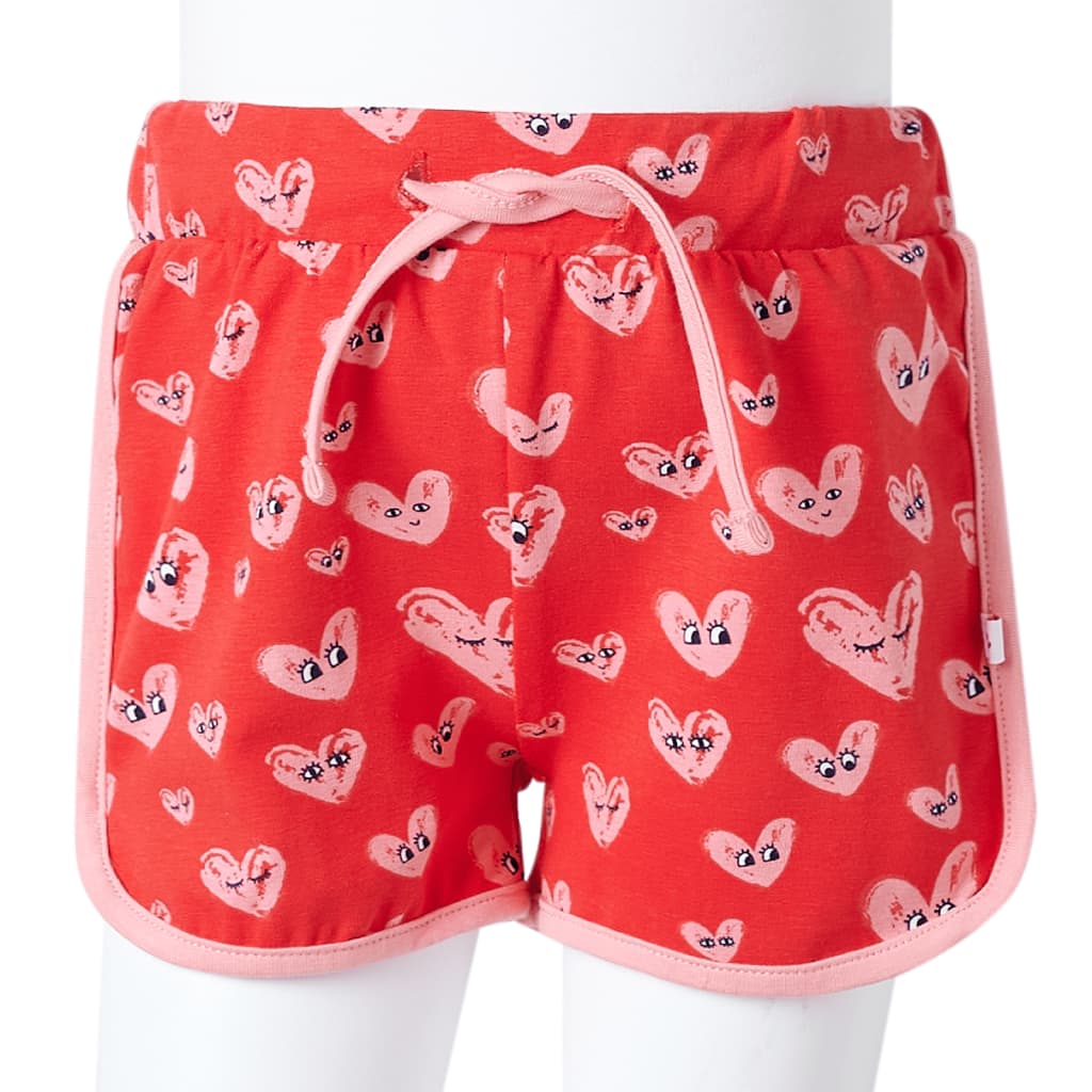 Children's shorts with drawstring, red, 104