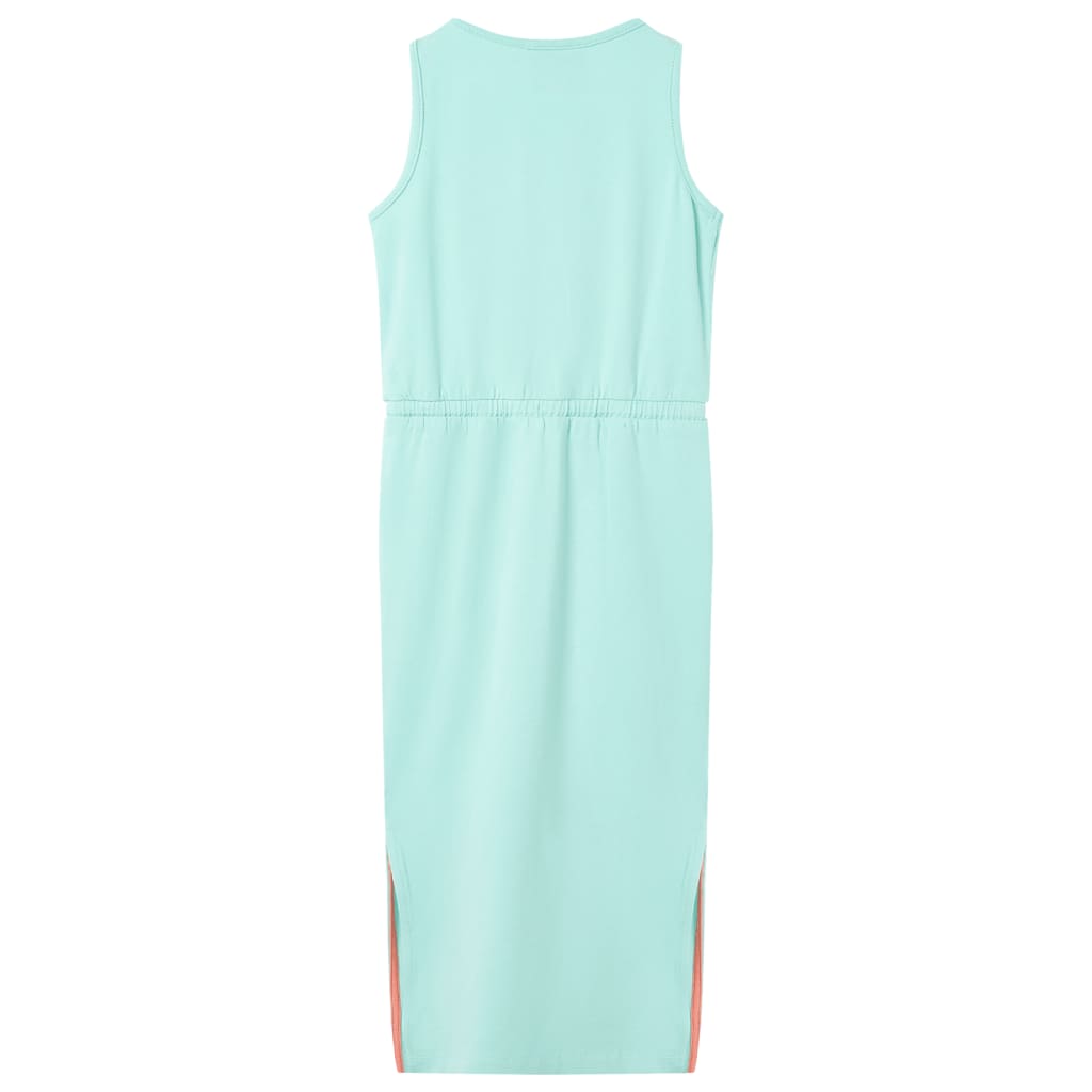 Children's dress with drawstring, light mint green, 92