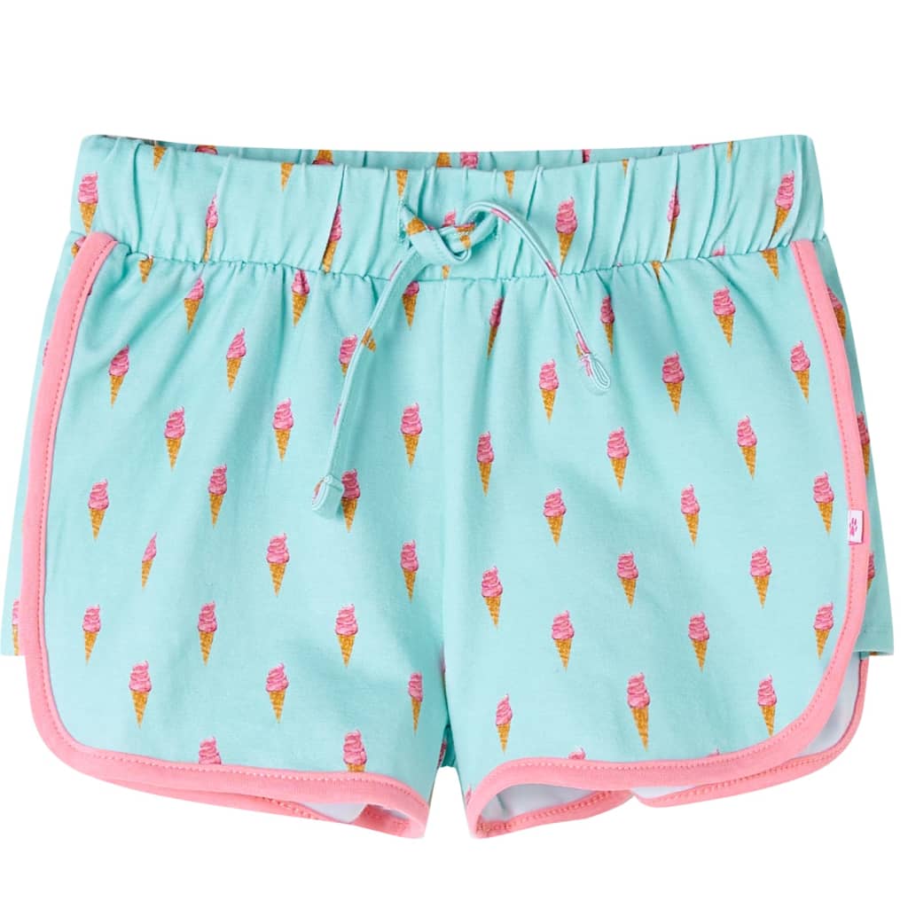 Children's shorts with drawstring, light mint green, 92