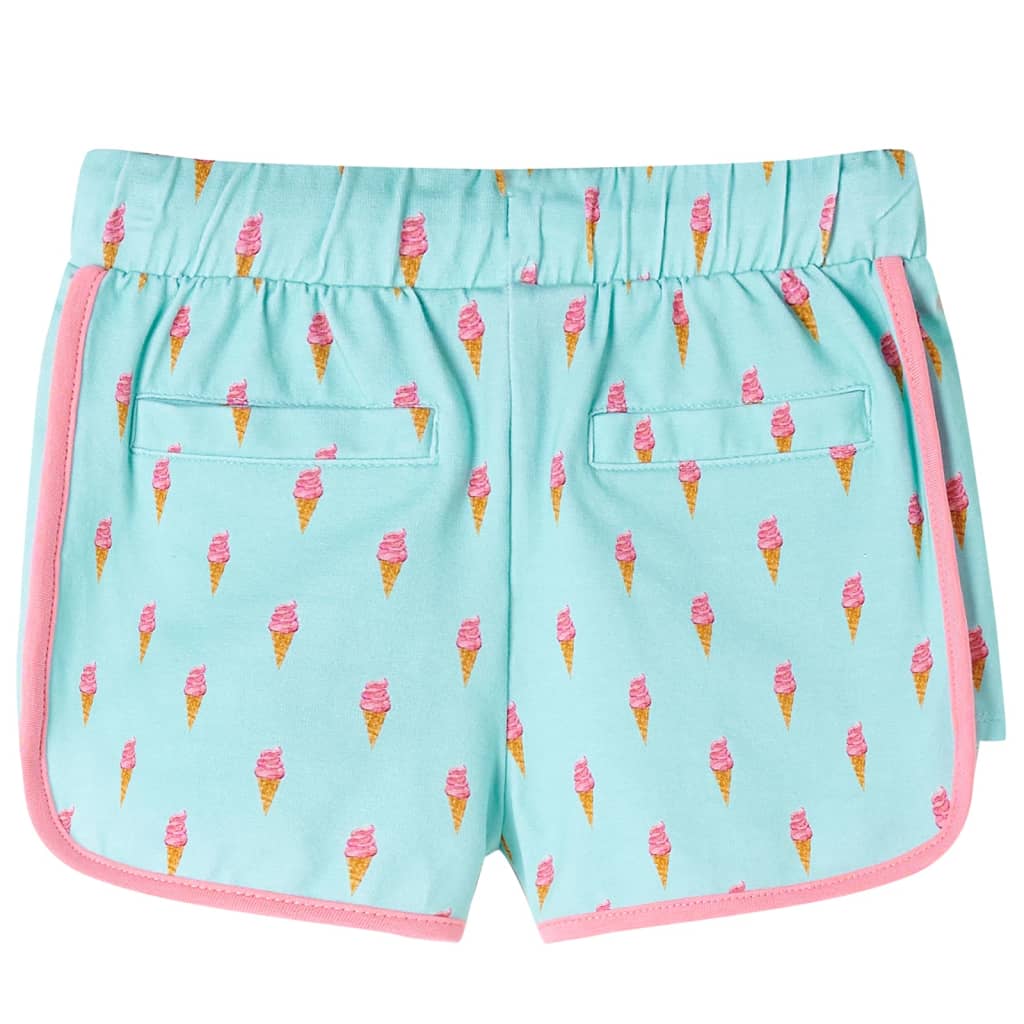 Children's shorts with drawstring, light mint green, 92