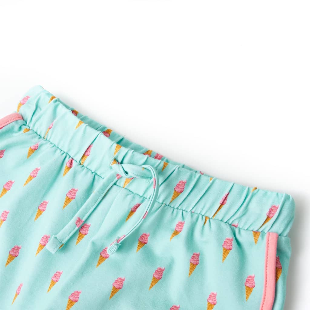 Children's shorts with drawstring, light mint green, 92