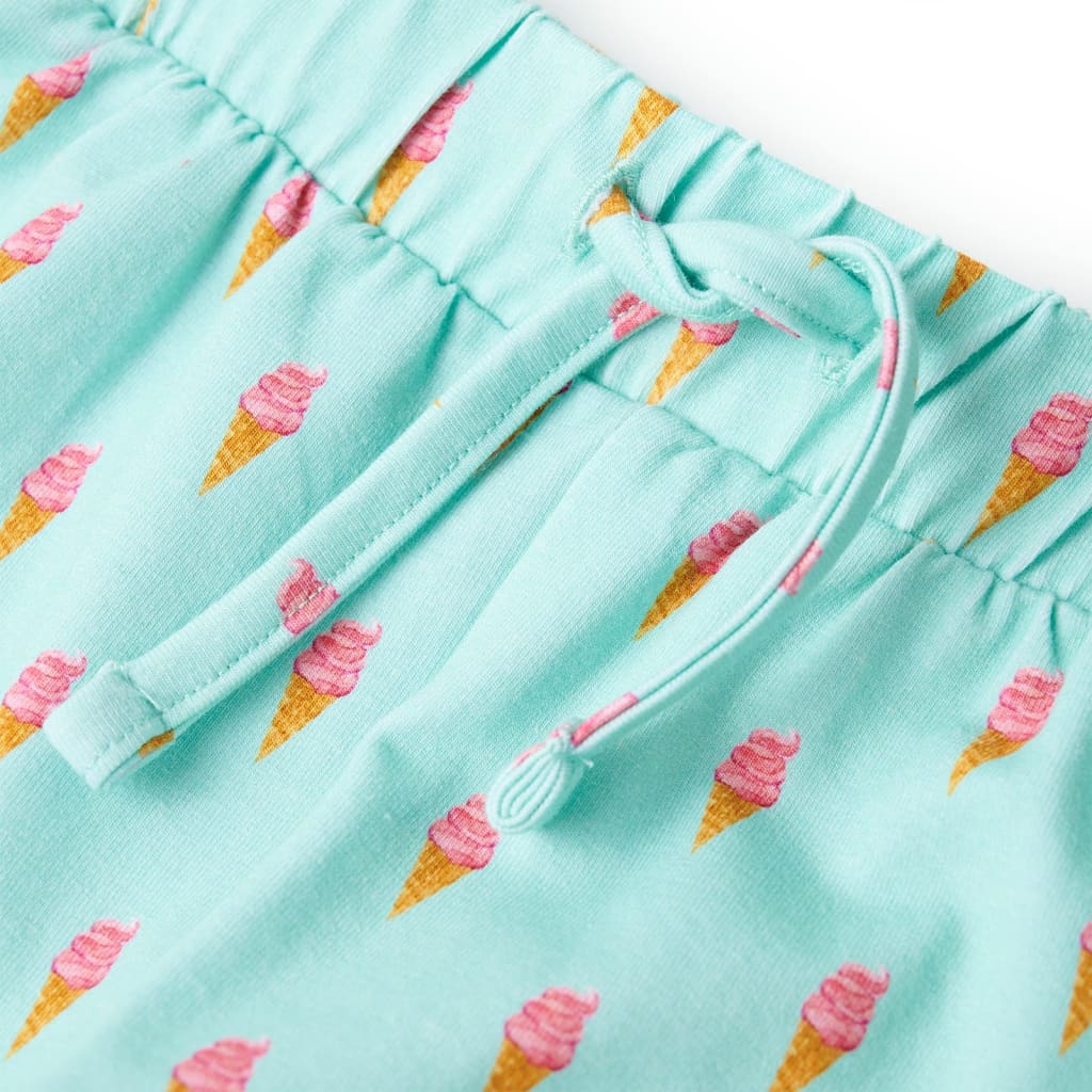 Children's shorts with drawstring, light mint green, 92