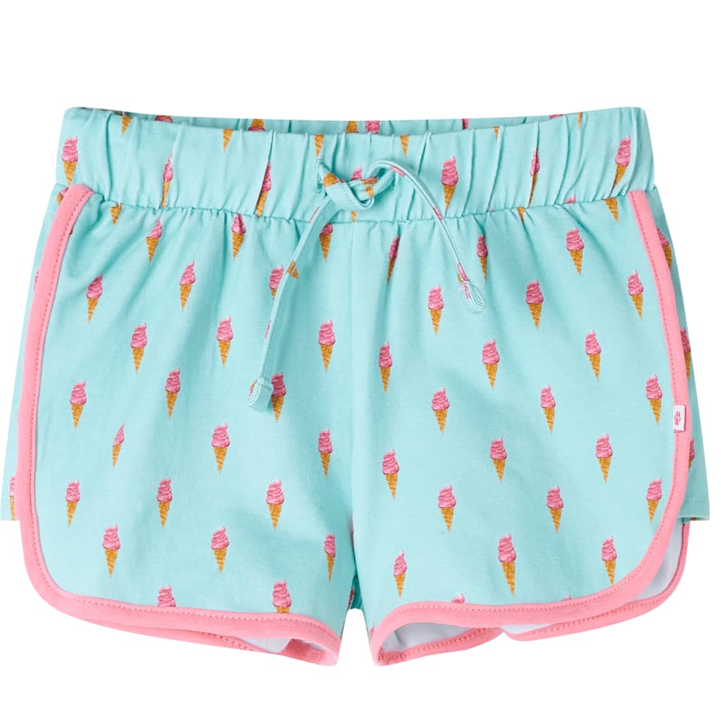 Children's shorts with drawstring, light mint green, 104