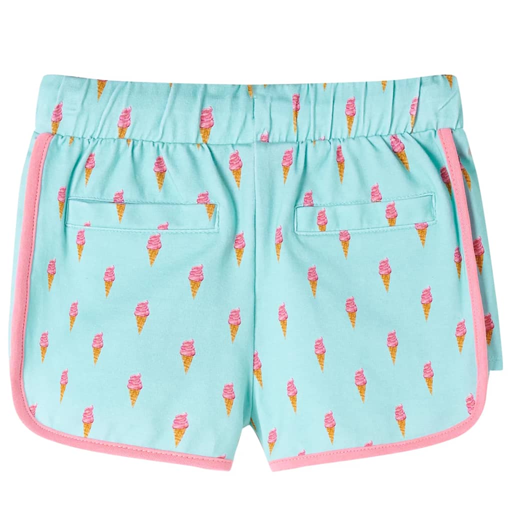 Children's shorts with drawstring, light mint green, 104