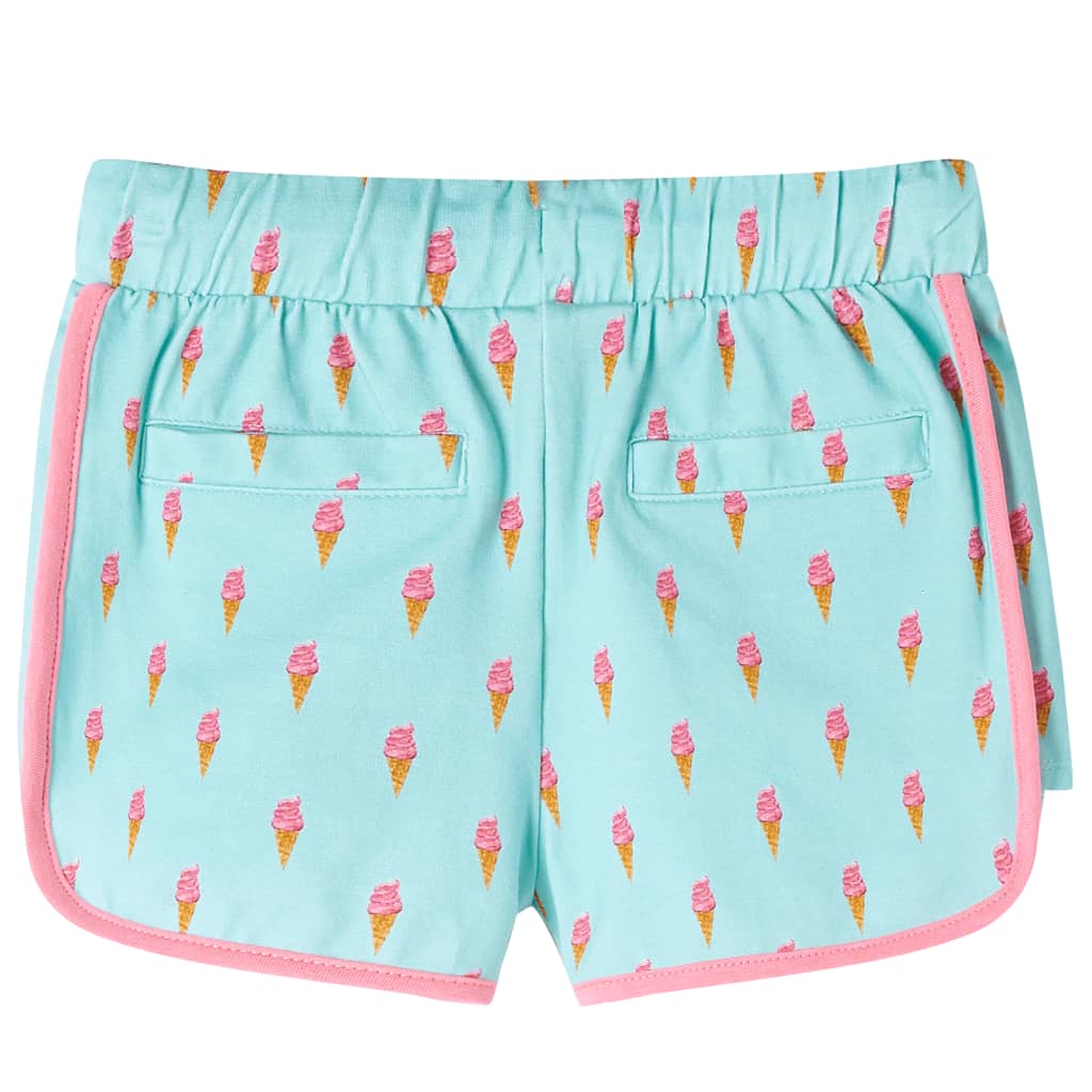 Children's shorts with drawstring, light mint green, 116