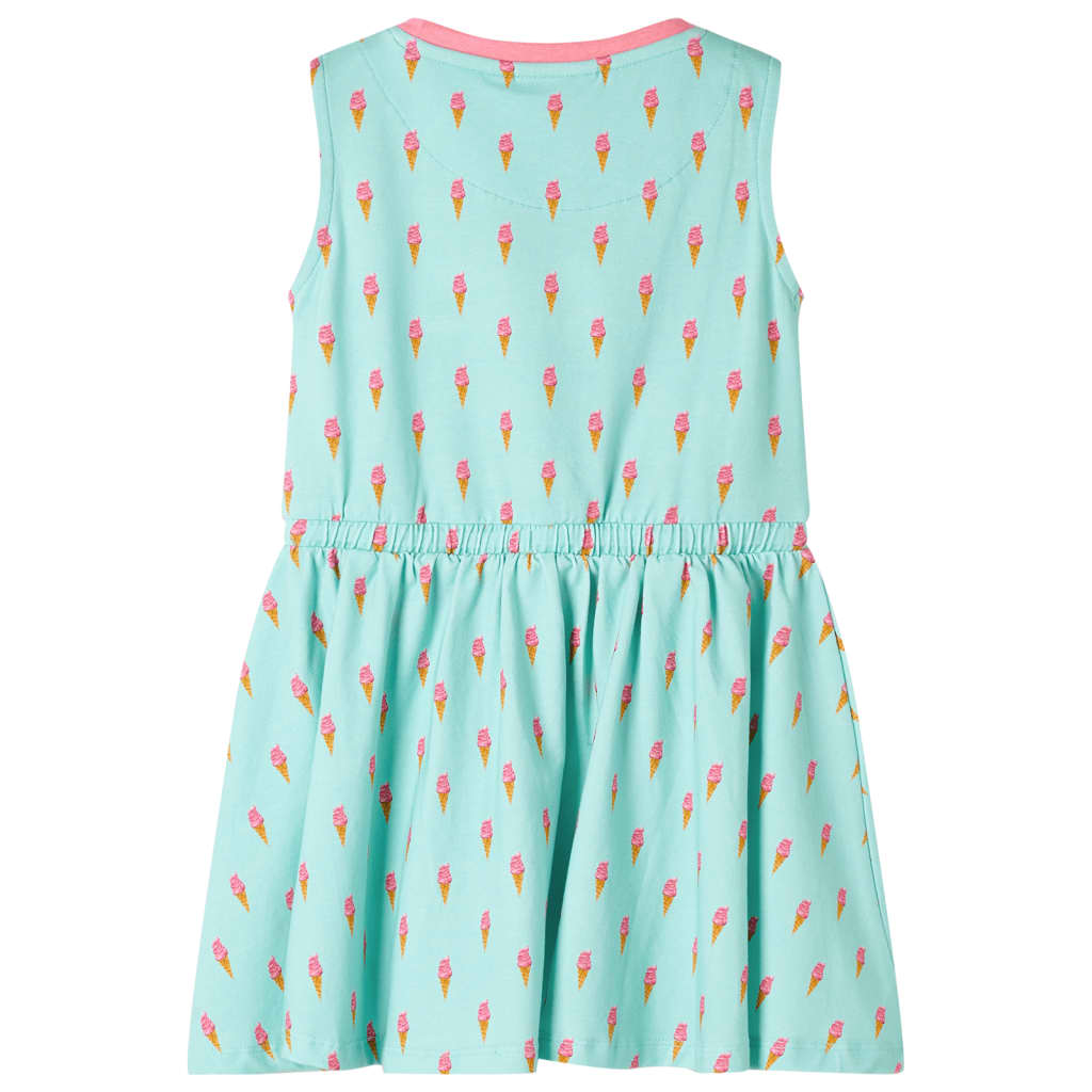 Children's dress with drawstring, light mint green, 104