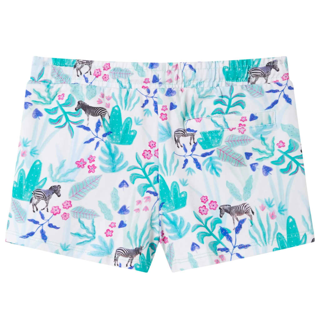 Children's shorts with drawstring, ecru, dark mint green, 92