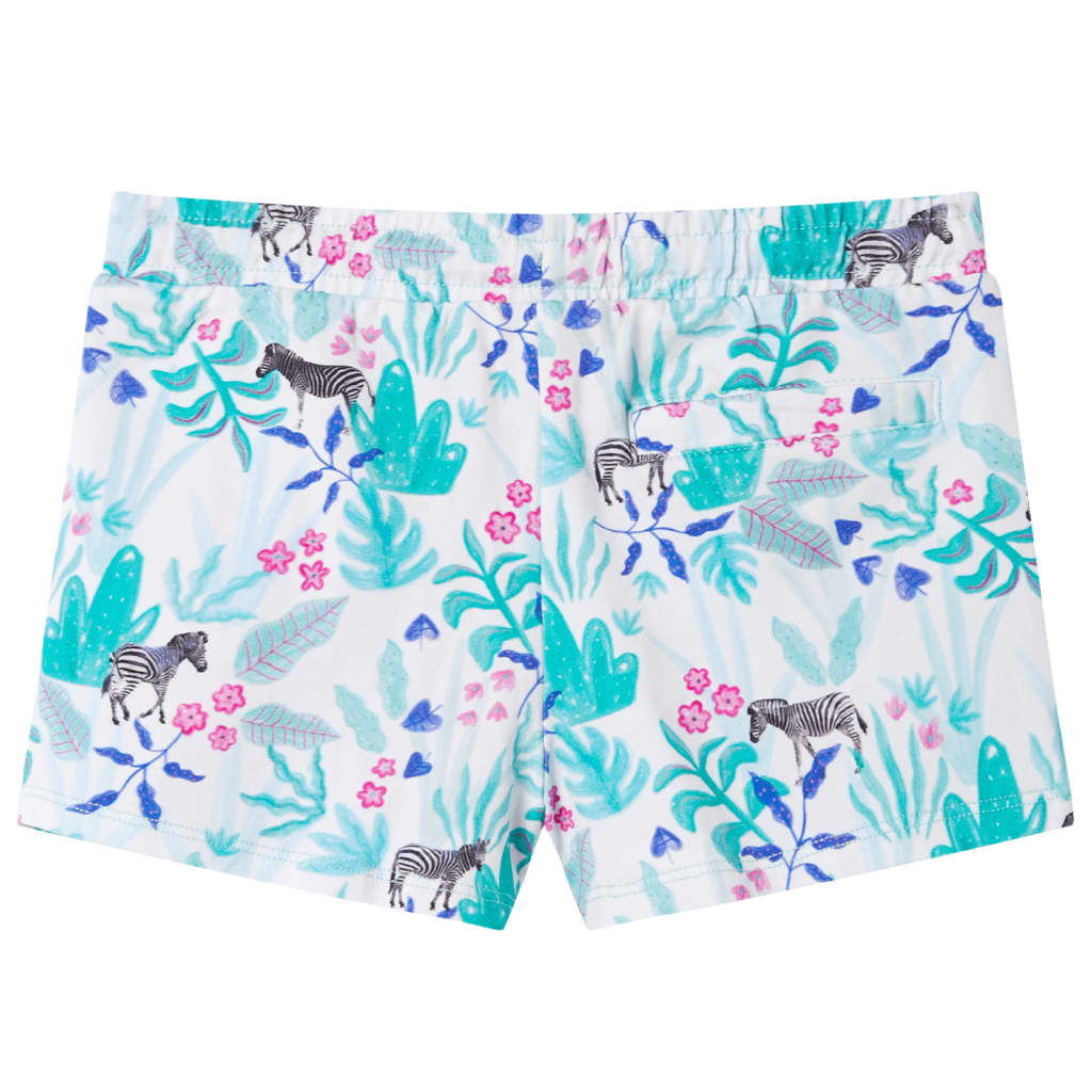 Children's shorts with drawstring, ecru, dark mint green, 116