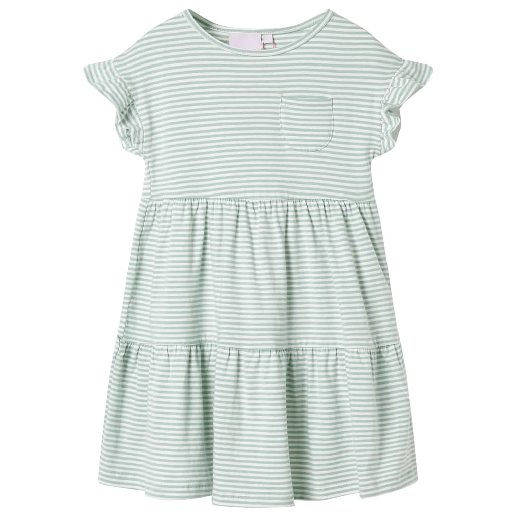 Children's ruffled dress, mint green, 104