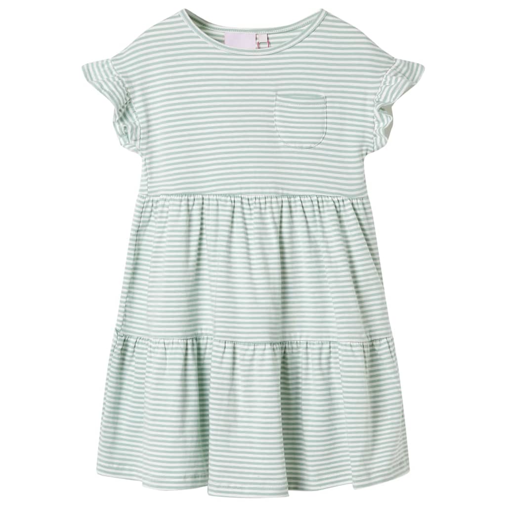 Children's ruffled dress, mint green, 116