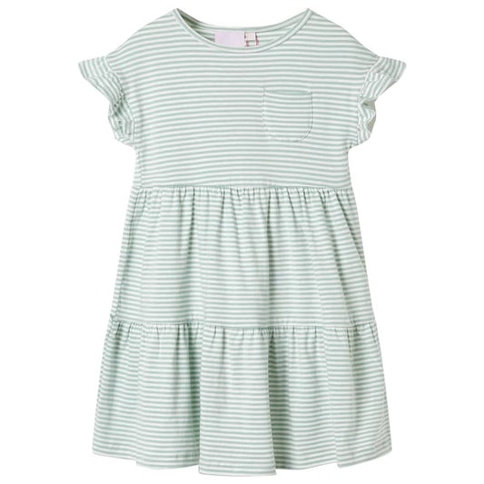 Children's ruffled dress, mint green, 116