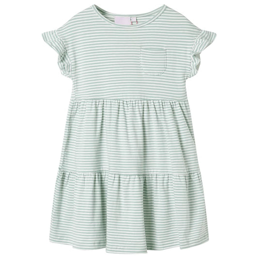 Children's ruffled dress, mint green, 128