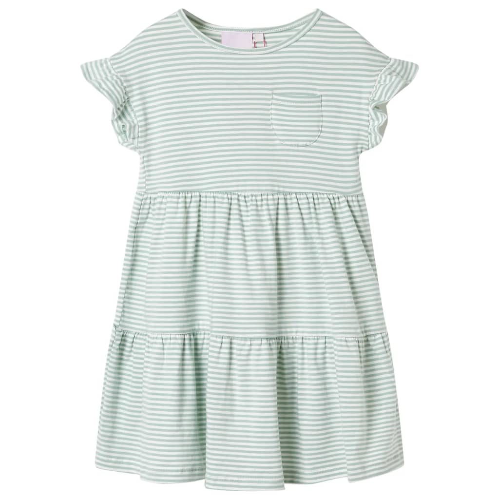 Children's ruffled dress, mint green, 140