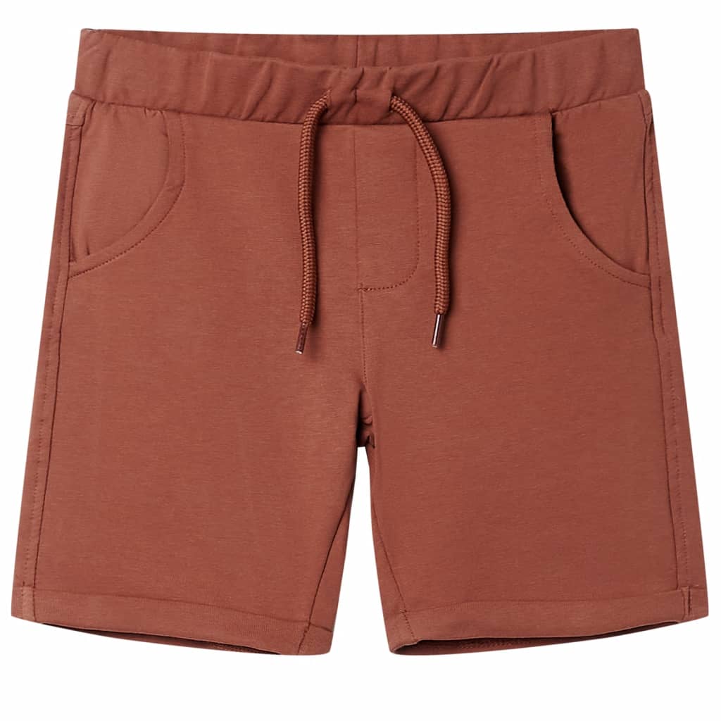 Children's shorts with drawstring, brown, 92