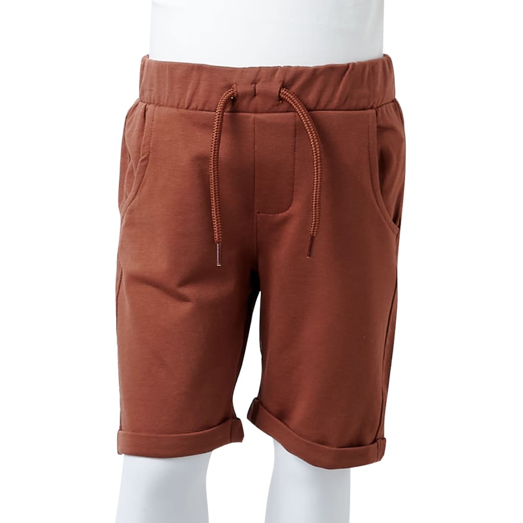 Children's shorts with drawstring, brown, 92