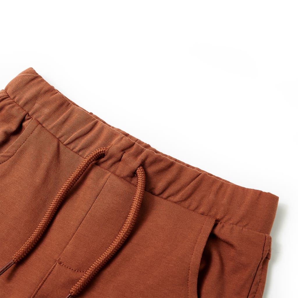 Children's shorts with drawstring, brown, 104