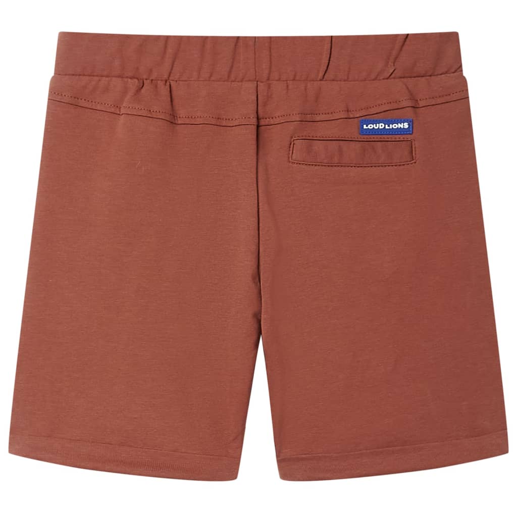 Children's shorts with drawstring, brown, 116