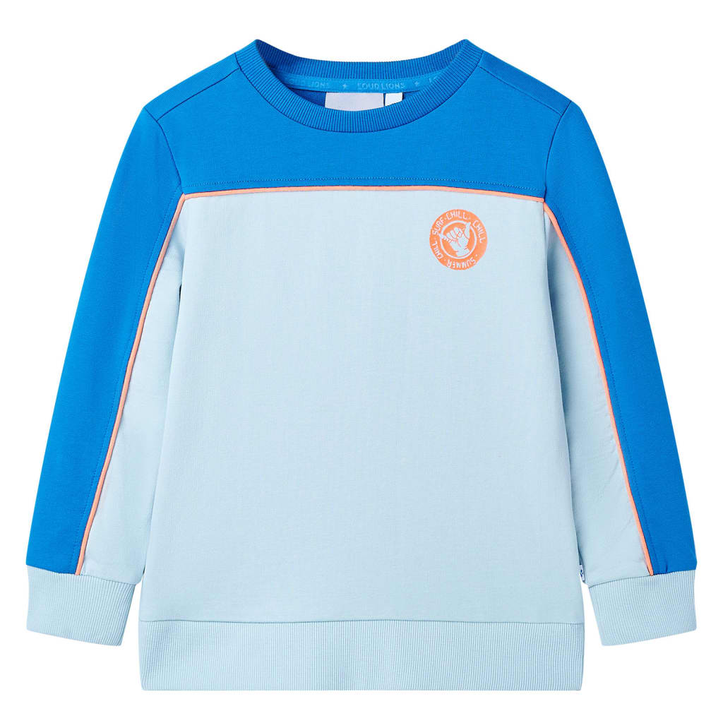 Children's sweatshirt, bright blue and light blue, 92