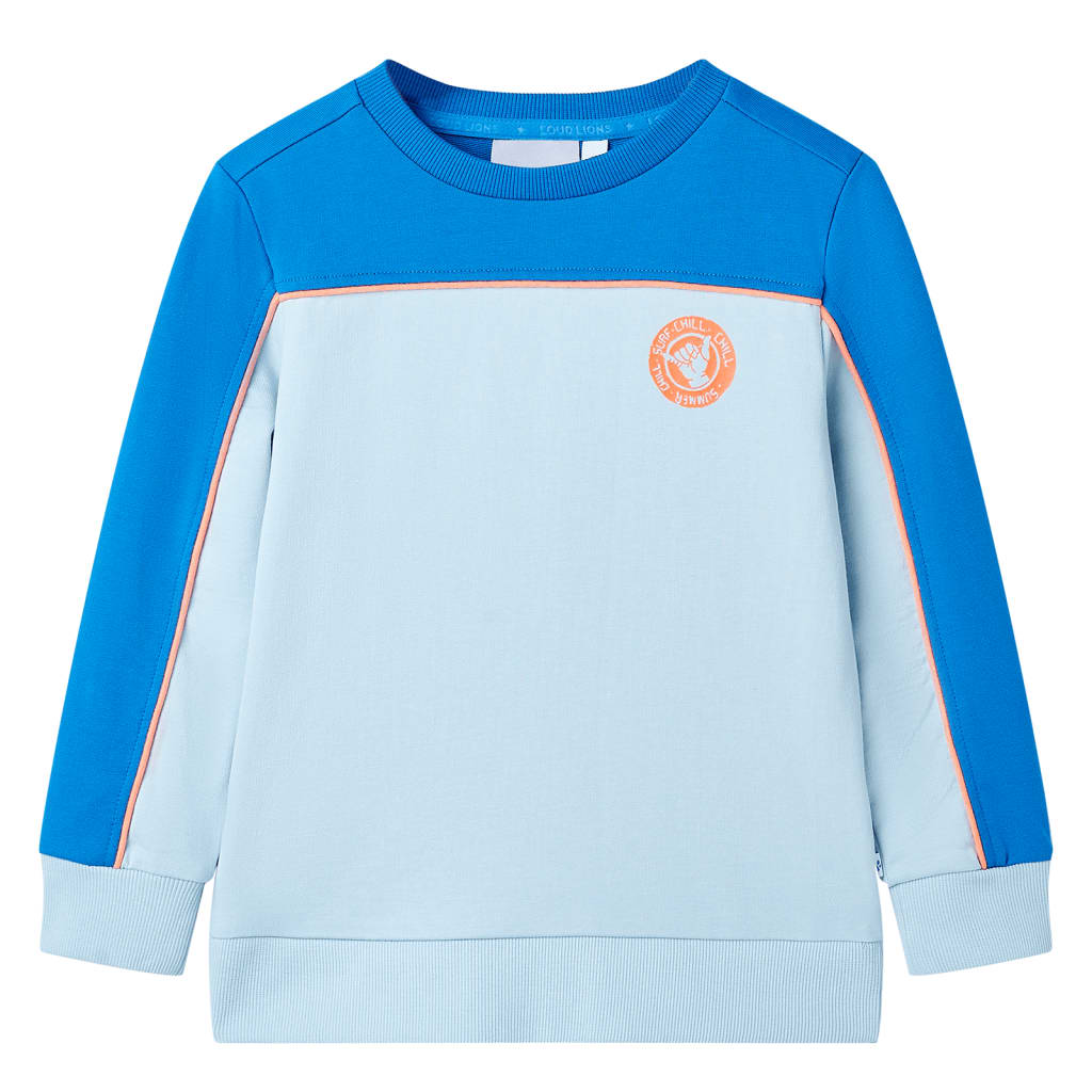 Children's sweatshirt, bright blue and light blue, 104