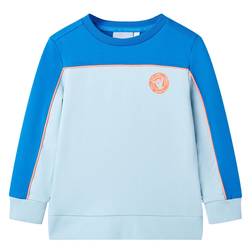 Children's sweatshirt, bright blue and light blue, 116