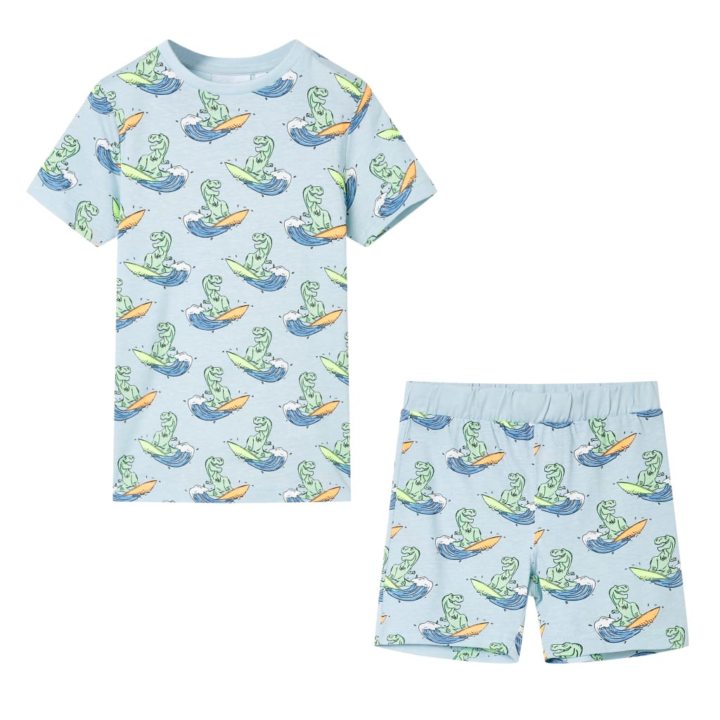 Children's pajamas, short sleeves, light blue, 92