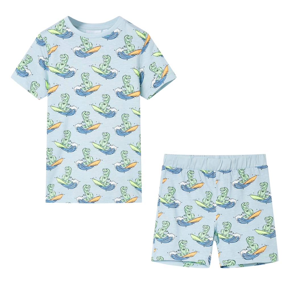 Children's pajamas, short sleeves, light blue, 104