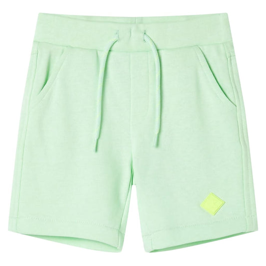 Children's shorts with drawstring, bright green, 92