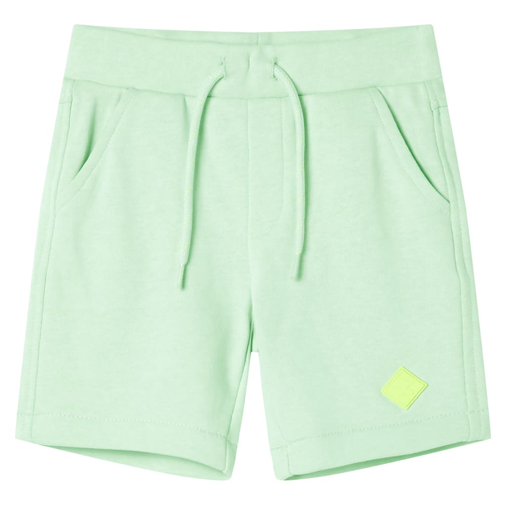 Children's shorts with drawstring, bright green, 104