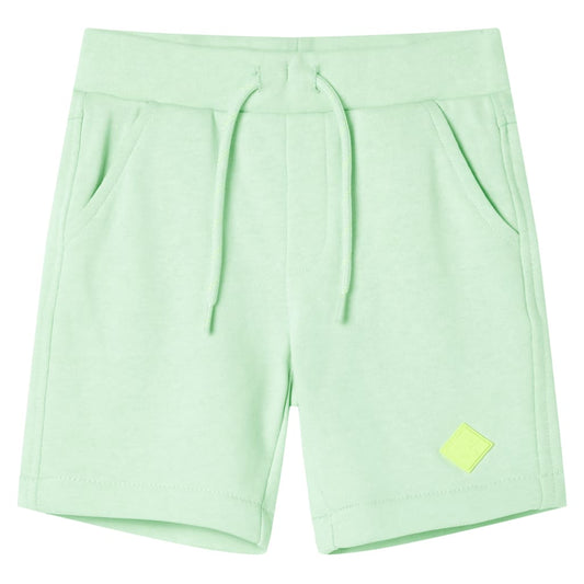 Children's shorts with drawstring, bright green, 104