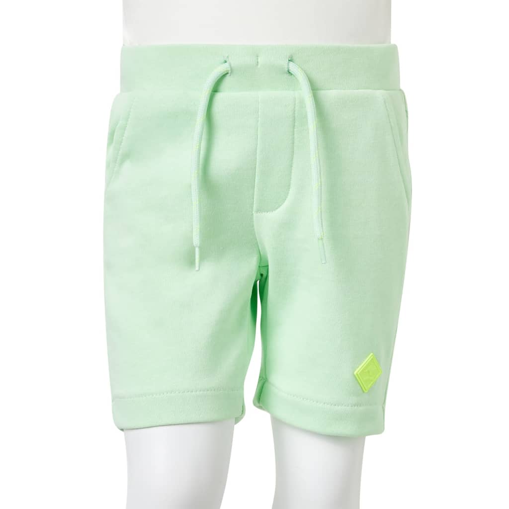 Children's shorts with drawstring, bright green, 104