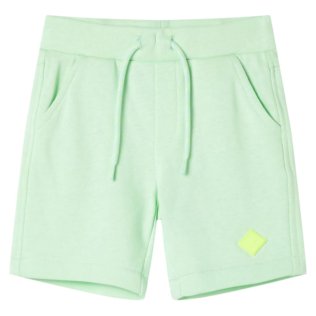 Children's shorts with drawstring, bright green, 128