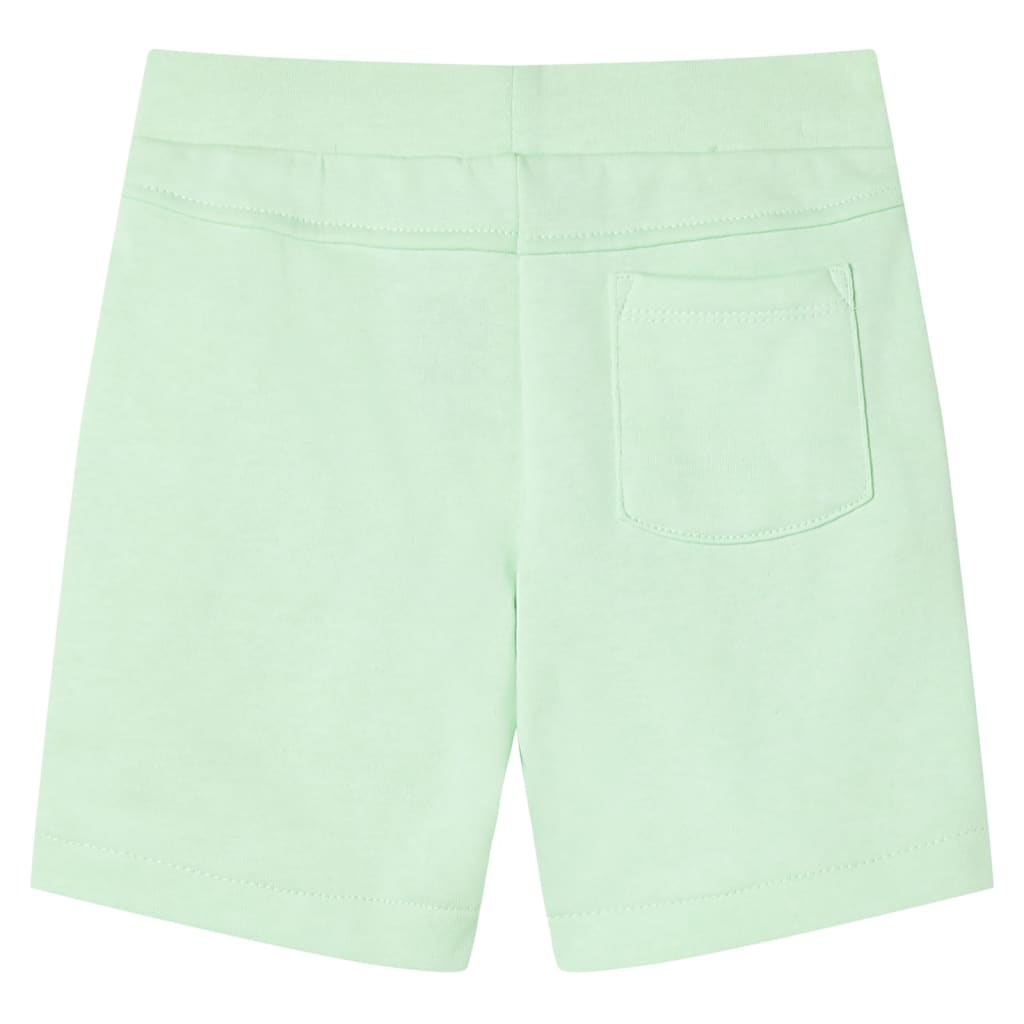 Children's shorts with drawstring, bright green, 128