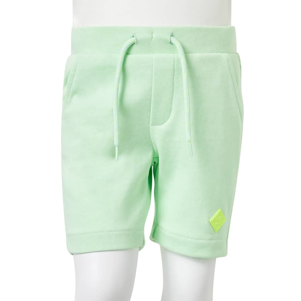 Children's shorts with drawstring, bright green, 140