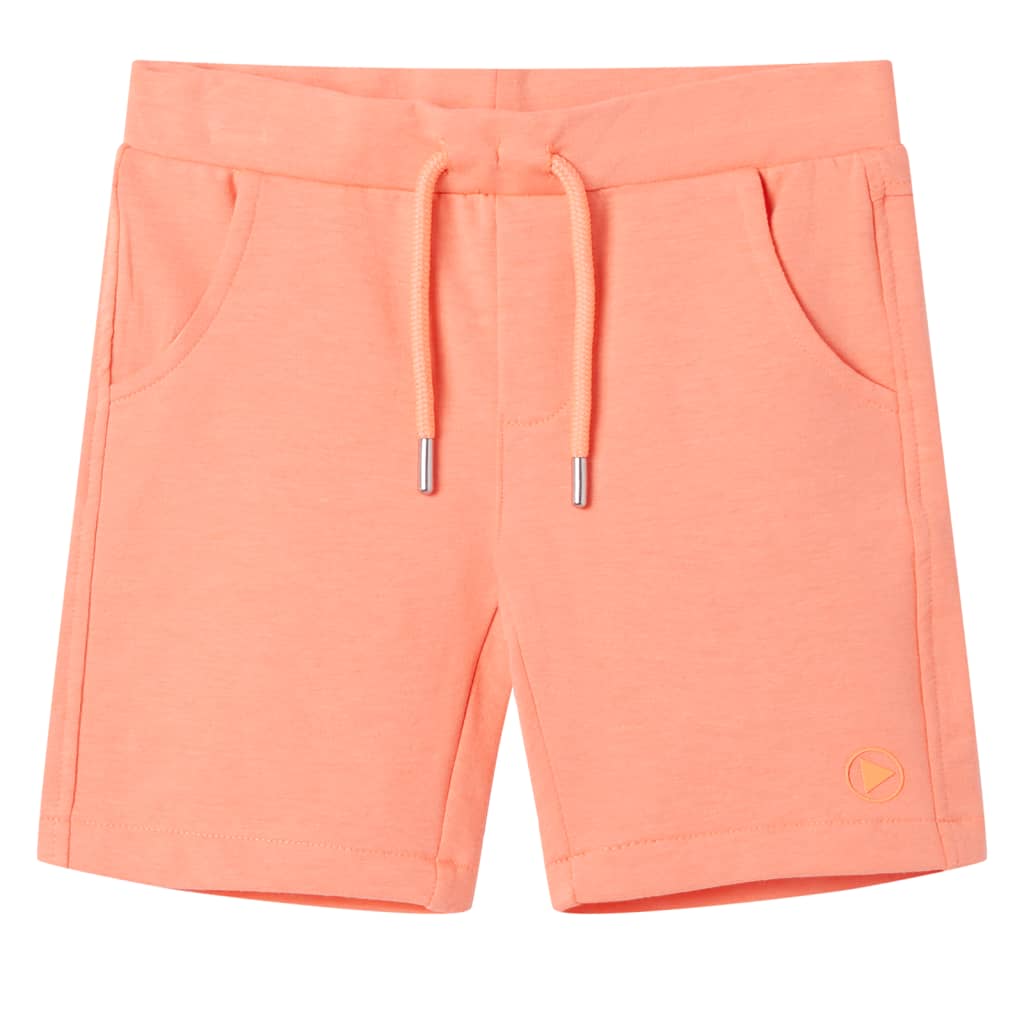 Children's shorts with drawstring, neon orange, 92