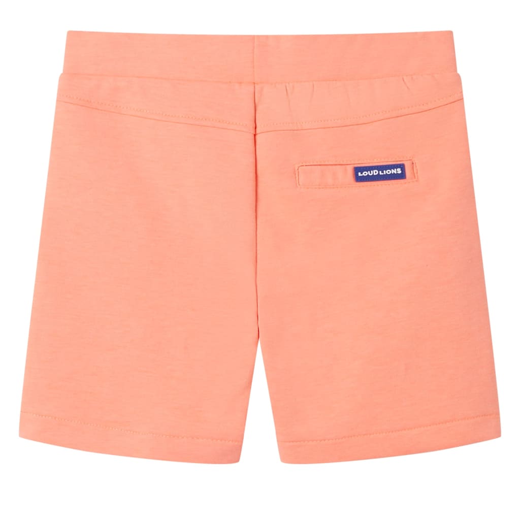 Children's shorts with drawstring, neon orange, 92