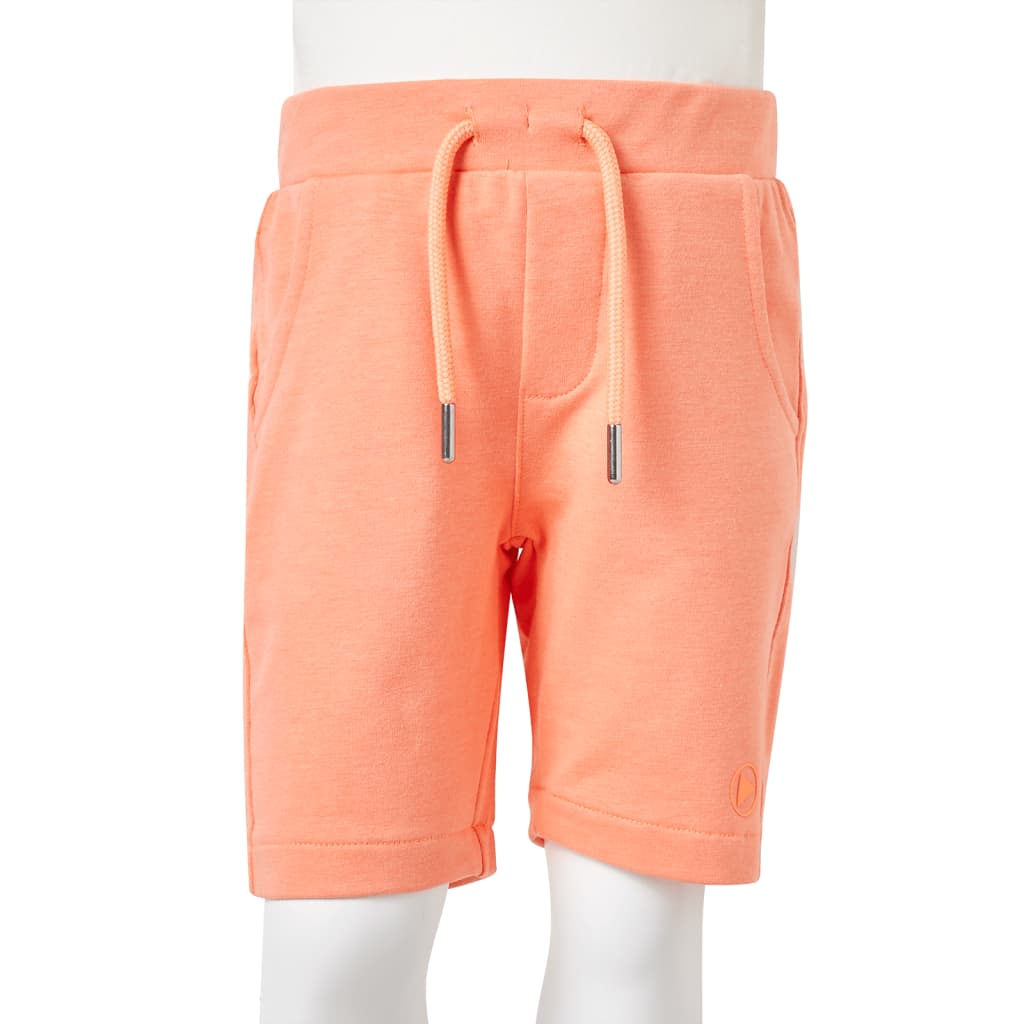 Children's shorts with drawstring, neon orange, 92