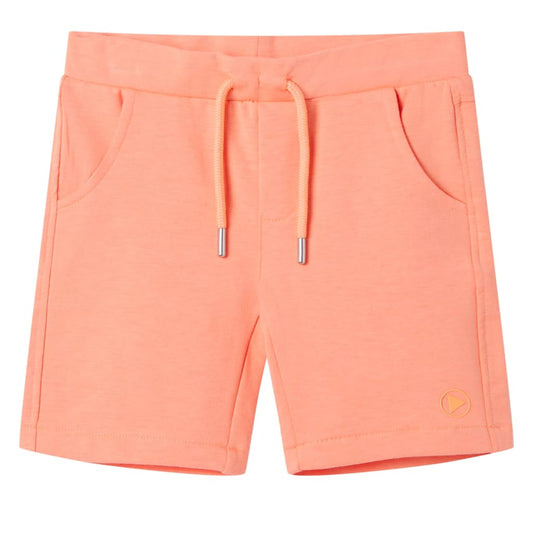 Children's shorts with drawstring, neon orange, 104