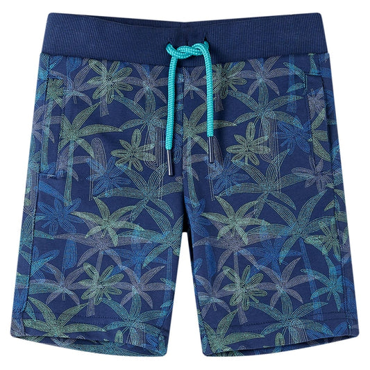 Children's shorts with drawstring, navy blue, 128