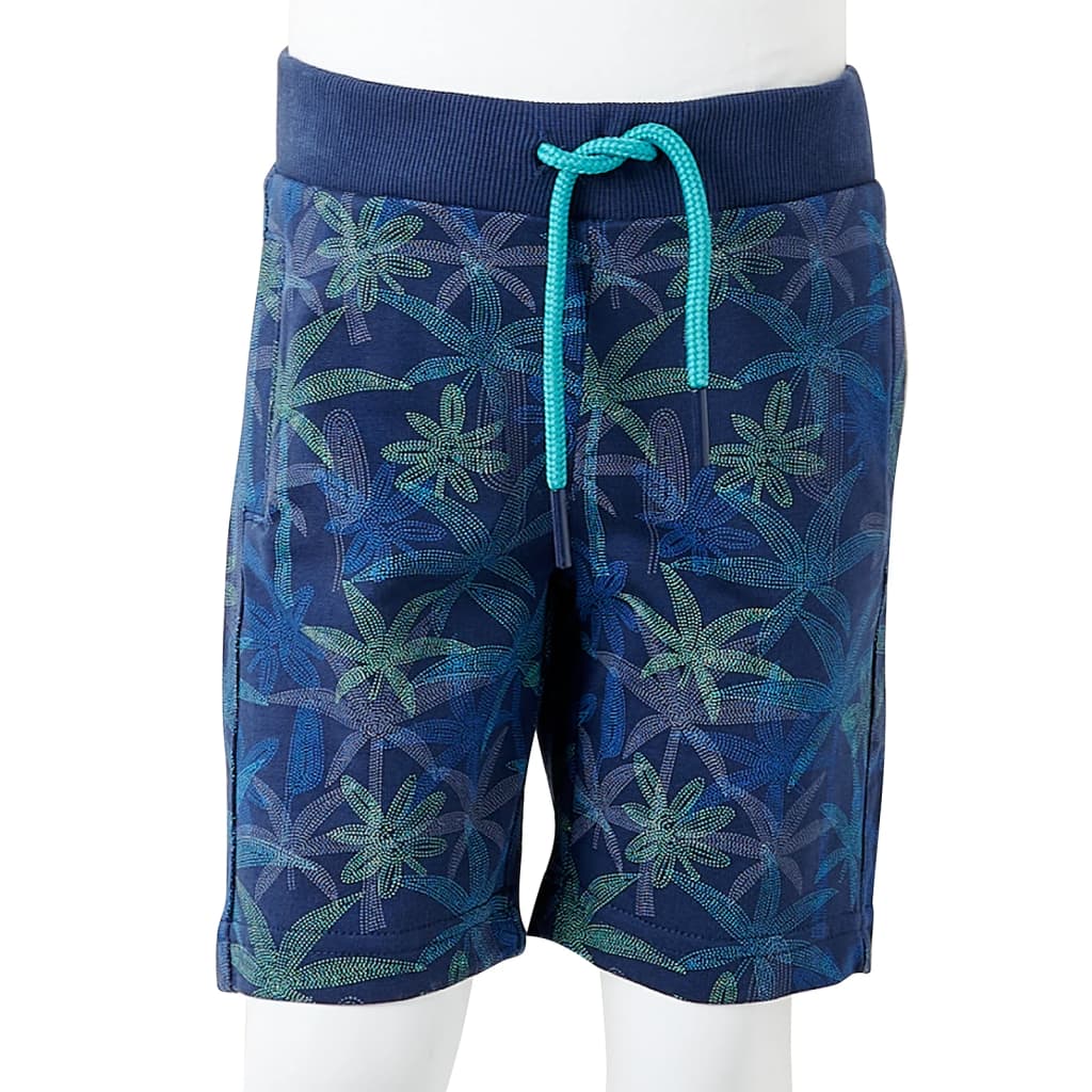 Children's shorts with drawstring, navy blue, 128